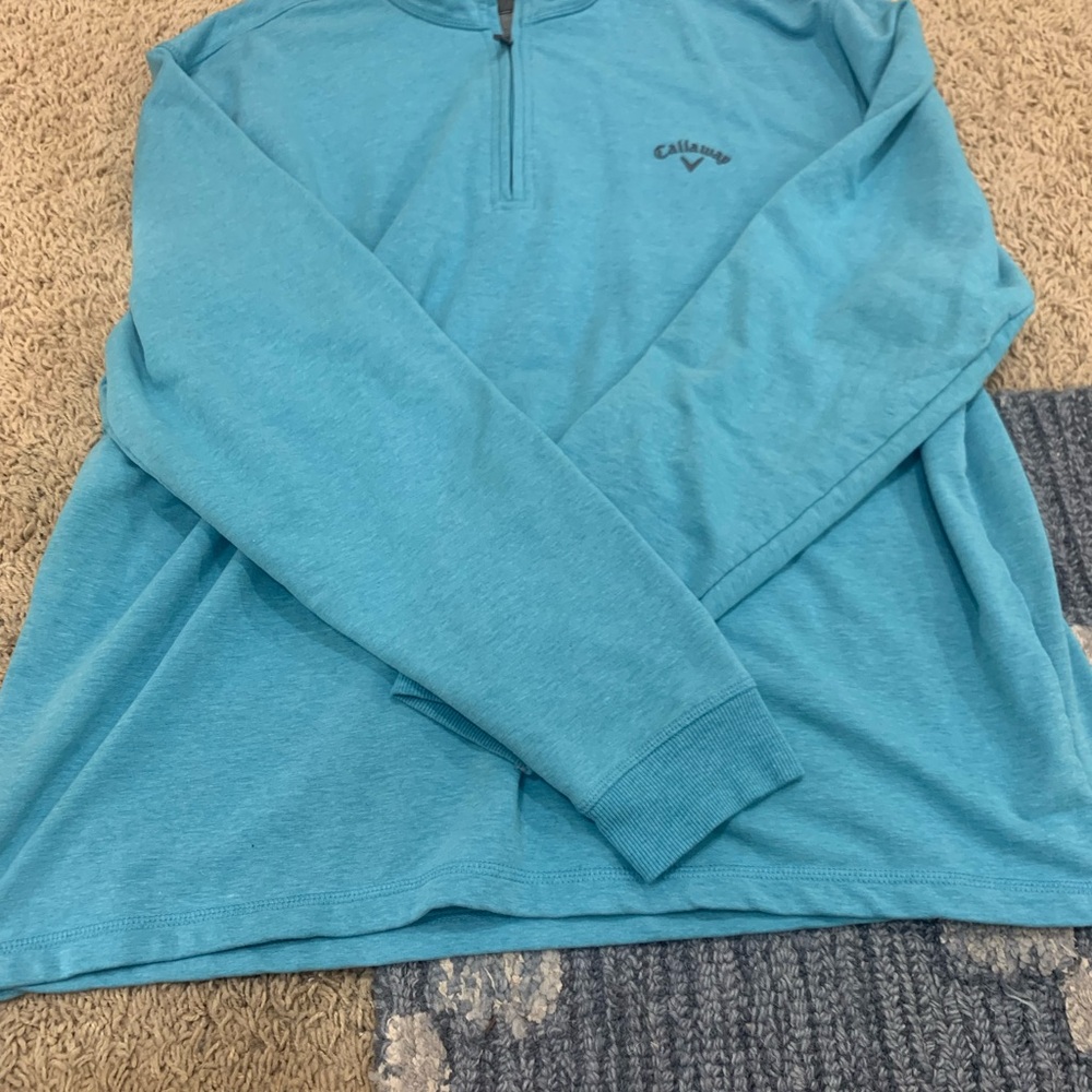 Callaway Blue Zip Up Sweater Sporty Design